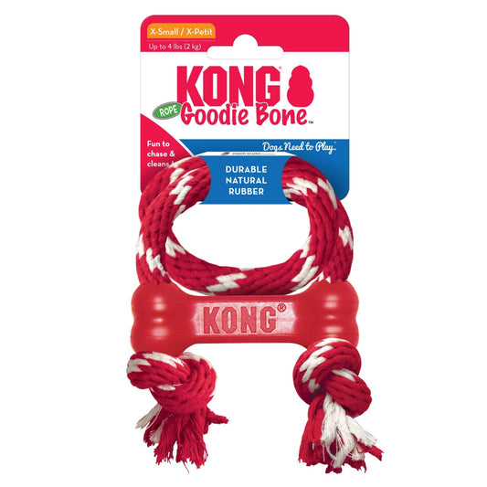 KONG Goodie Bone cuerda con hueso roja