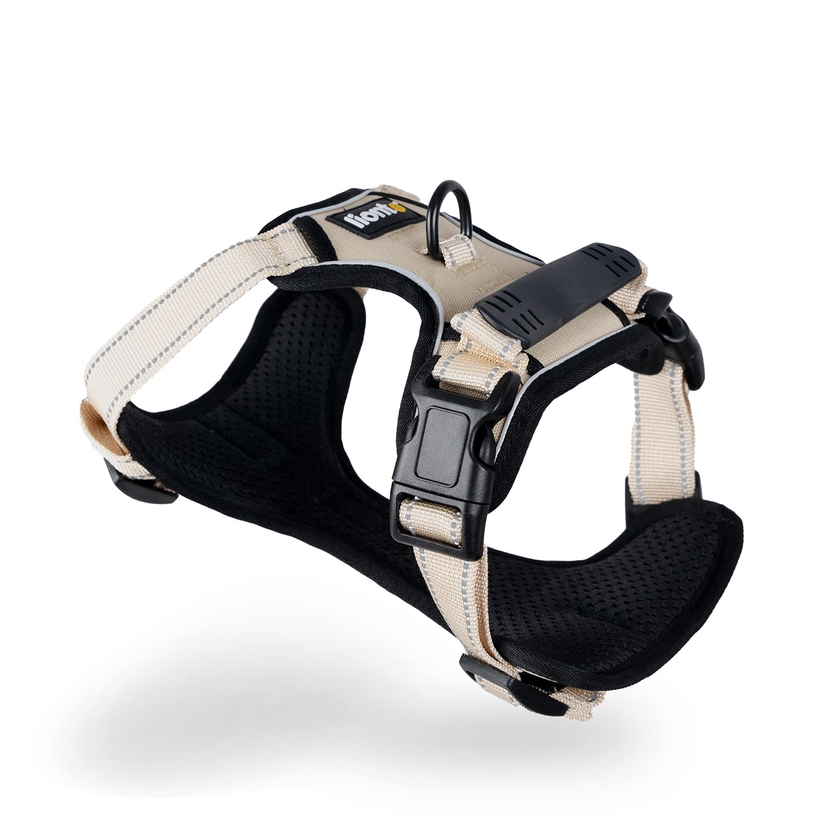 Arnés de Seguridad para Perros lionto – Reflectante, Antitirones y Ajustable, Talla S, Beige - Creapet Studio