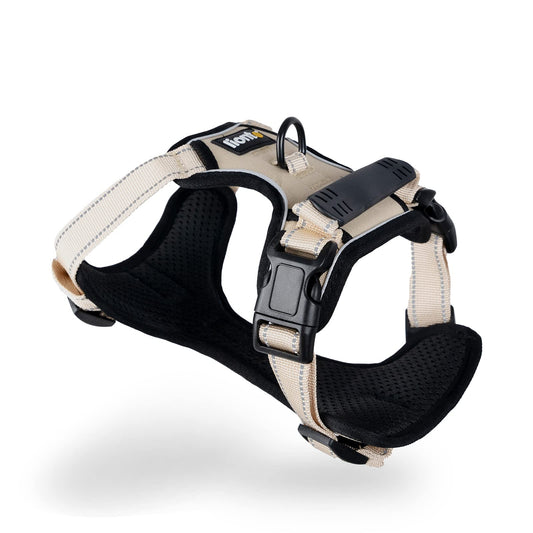 Arnés de Seguridad para Perros lionto – Reflectante, Antitirones y Ajustable, Talla S, Beige - Creapet Studio