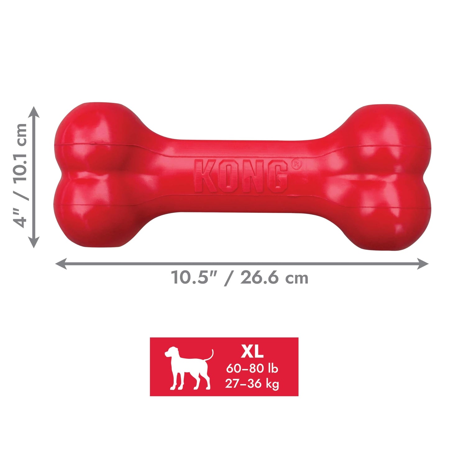 KONG Hueso para perro de goma natural rojo