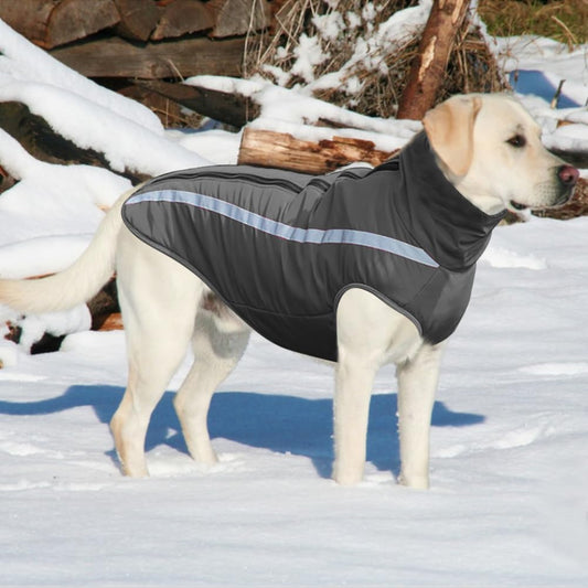 Abrigo para Perros de Invierno Chaqueta Impermeable Ropa a Prueba de Viento con Forro Polar y Orificio para Arnés, Chaleco Cálido Duradero para Perro Pequeños Medianos Grandes y Mascotas - Creapet Studio