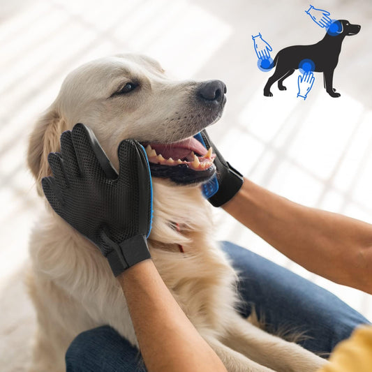 Guante de cepillado para mascotas, guante que elimina el pelaje de forma suave