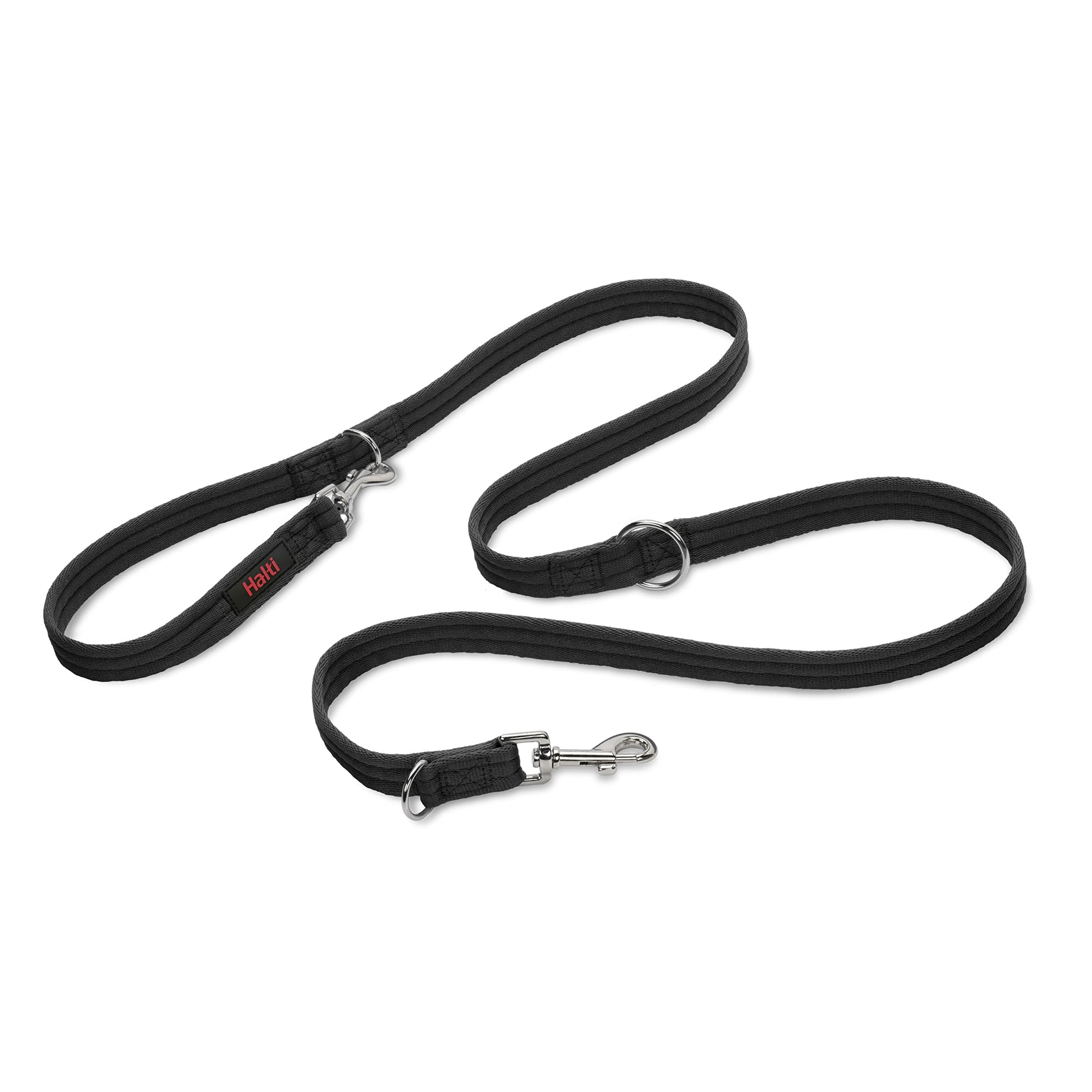 Correa de adiestramiento - Correa multifunción con doble enganche, ideal para antitirones Entrenamiento canino. Cómoda de sostener. Apta para perros medianos y grandes (Talla L, Negro) - Creapet Studio