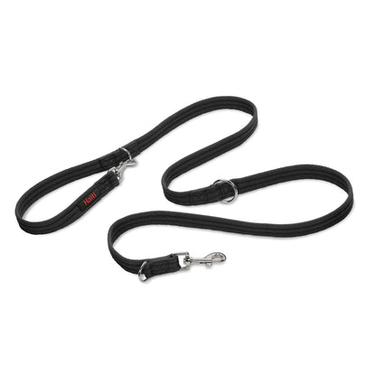 Correa de adiestramiento - Correa multifunción con doble enganche, ideal para antitirones Entrenamiento canino. Cómoda de sostener. Apta para perros medianos y grandes (Talla L, Negro) - Creapet Studio