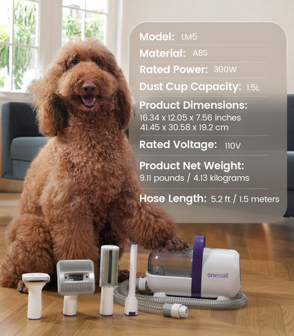 Aspirador pelos animal doméstico con cepillo para pelos de perro con un botón - Creapet Studio