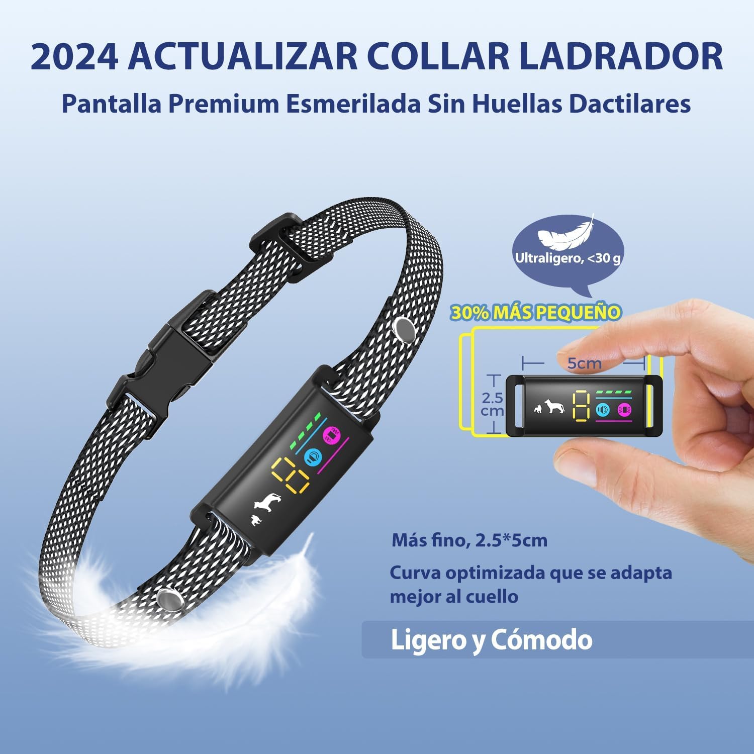 Collar Antiladridos Resistente al Agua LOSLAI – IP67, Pitido y Vibración, Ajustable con 5 Niveles de Sensibilidad, para Todo Tipo de Perros - Creapet Studio