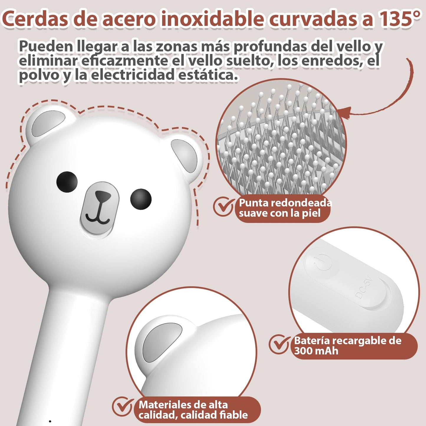 Cepillo a Vapor para Gato Vapor