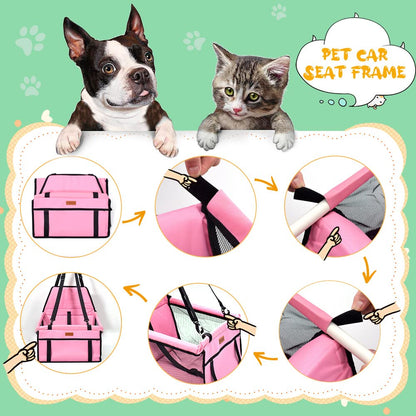 SWIHELP Protector de Asiento de Coche para Mascota, Asiento del Coche de Seguridad para Perros Gatos Lavable Viaje Bolsas y Otra Mascota Peque a con Cremallera Bolsillo - Creapet Studio