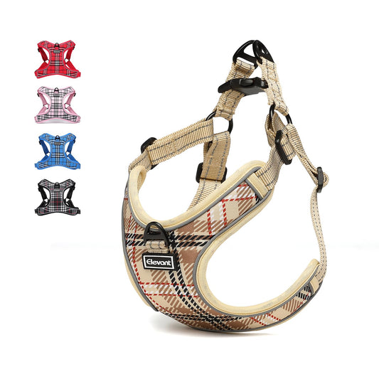 Arnés Perro Ajustable Reflectante, Arnés Antitirones Suave Acolchado Cómodo Transpirable Arnés Chaleco para Cachorros Perros Pequeños Mediano Grande - Creapet Studio