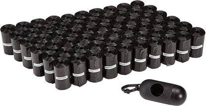 Amazon Basics Bolsas de basura para perros con dispensador y clip para correa, Sin fragancia, 900 bolsas (60 paquetes de 15) - Creapet Studio
