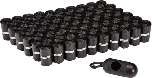 Amazon Basics Bolsas de basura para perros con dispensador y clip para correa, Sin fragancia, 900 bolsas (60 paquetes de 15) - Creapet Studio