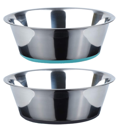 Cuencos para Perros de Acero Inoxidable, Antideslizantes, Parte Inferior de Goma, Grado Alimenticio, Sin BPA, Aptos para Lavavajillas, Fáciles de Limpiar, 1,44L, 2 Paquetes - Creapet Studio