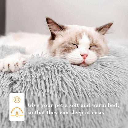 Baguuaray Cama para Perros 40CM Cama para Mascotas, Redonda Cama Gatos con Parte Inferior Antideslizante Adecuado Cálido Felpa Cama Cojin Invierno para Gatos y Perros Pequeños (S-Gris Claro) - Creapet Studio