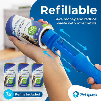 PetLovers Rollo Extra de Pelusa Adhesiva Conjunto de megavalor 450 Hojas para depilación de Mascotas removedor de Pelusa para Perros y Gatos Paquete de 5 - Creapet Studio