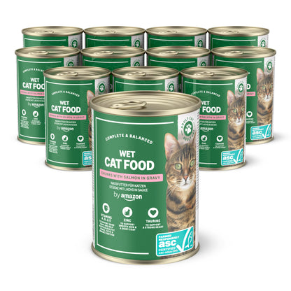 Comida húmeda para Gatos, trozos de salmón ASC en Salsa, 12 x 415 g - Creapet Studio