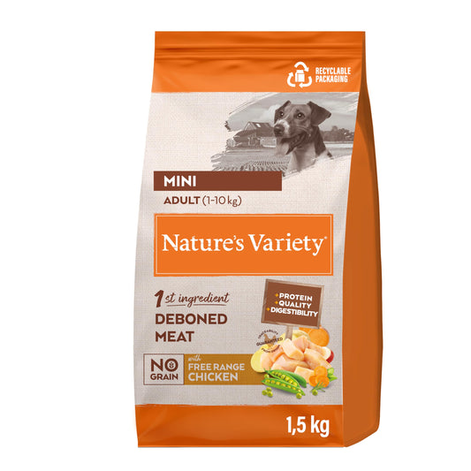 Comida para perros Nature's Variety No Grain Pienso para Perros Adultos con Mini con Pollo - Creapet Studio