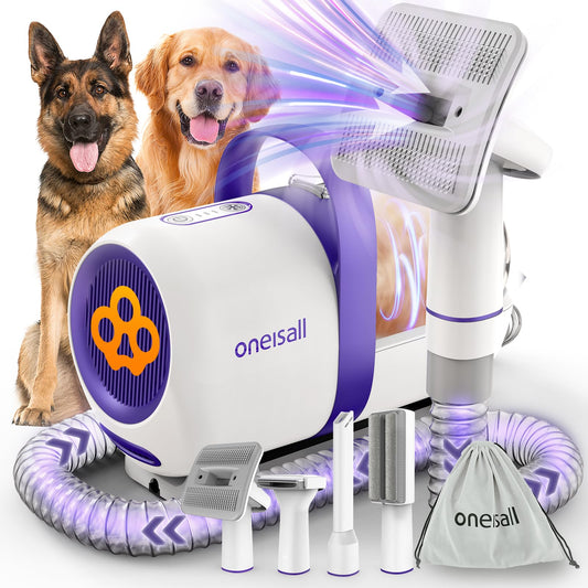 Aspiradora pelos de perros y gatos doméstico con cepillo, Aspiradora para pelos de Perro con un botón, Aspiradora pelos Mascotas con 4 Cepillos - Creapet Studio