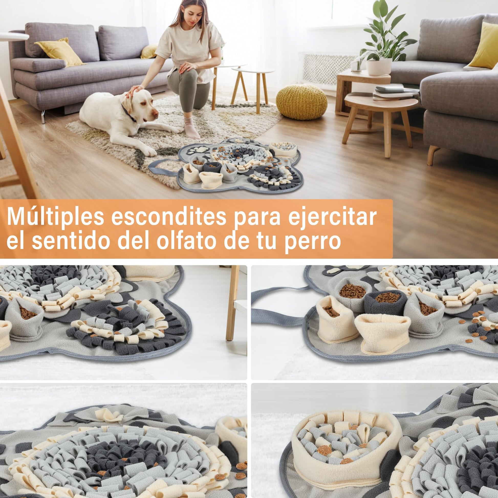 Creapet Alfombra Olfativa para Perros – Juguete Inteligente Antideslizante, Antiestrés y de Entrenamiento