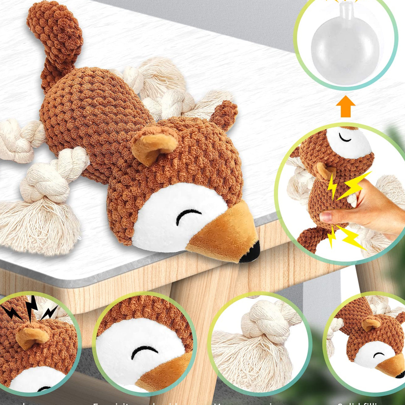 Juguetes para perros con sonido: perfectos para estimular el instinto de juego y mantener su atención con divertidos chirridos.