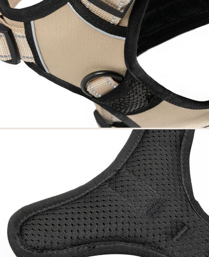 Arnés de Seguridad para Perros lionto – Reflectante, Antitirones y Ajustable, Talla S, Beige - Creapet Studio