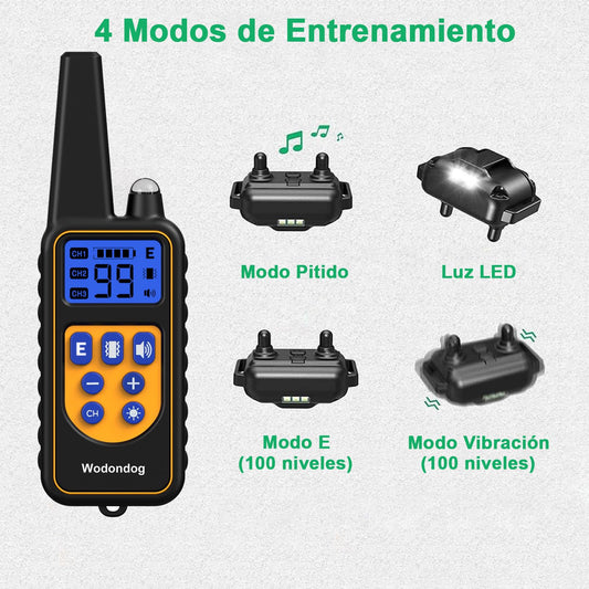 Collar de Adiestramiento para Perros, Collar Electrico Perro Recargable y Impermeable con un Alcance de 1000 Metros, para Perros Pequeños, Medianos y Grandes - Creapet Studio