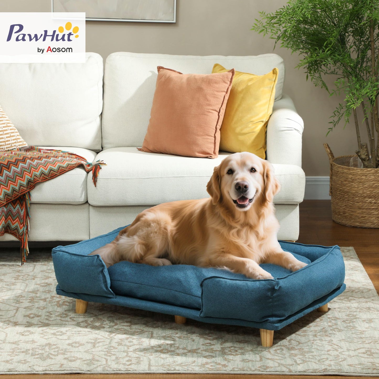 Cama Elevada para Mascotas con Cojín Lavable 