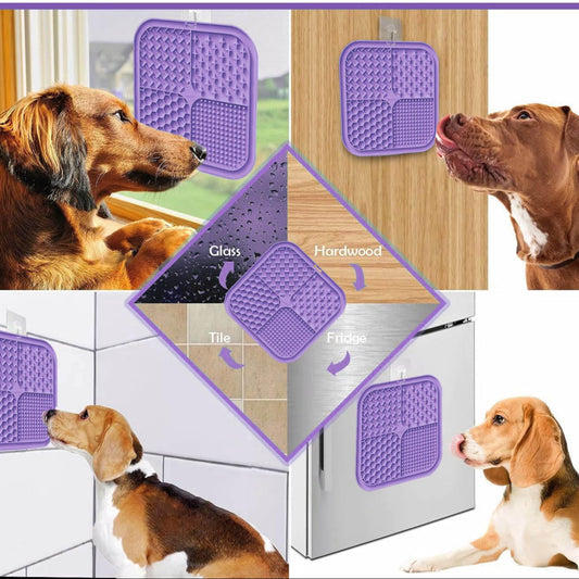Creapet Alfombrillas para Lamer Perros y Gatos con Ventosas – Alimentador Lento 20x20cm, Antiansiedad, Snacks y Juguete Interactivo