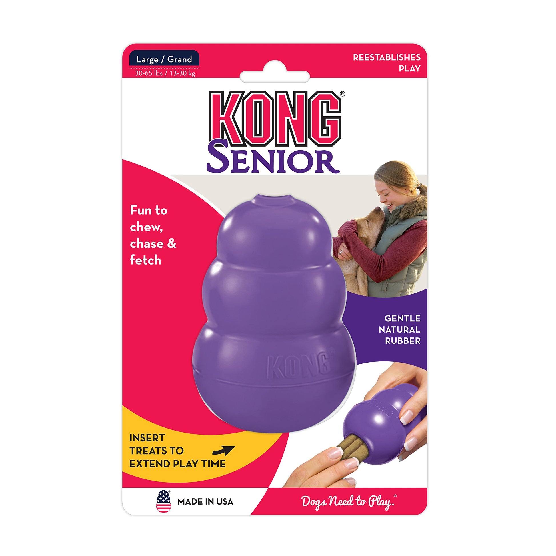 KONG Senior Juguete para perro Púrpura