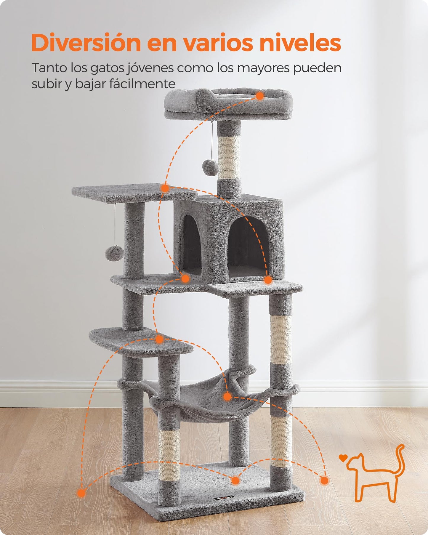 Árbol para Gatos color Gris Claro