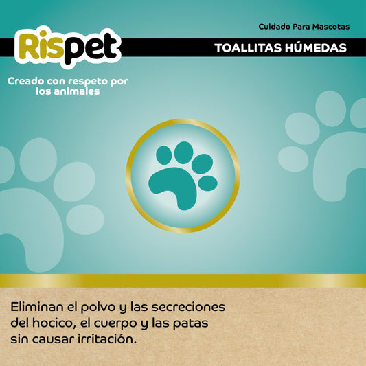 Toallitas Dermatológicamente Coco y queratina Perros y Gatos y Mascotas, 54 toallitas