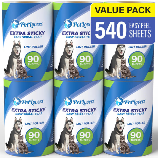Rollo Extra de Pelusa Adhesiva Conjunto de megavalor 540 Hojas para depilación de Mascotas removedor de Pelusa para Perros y Gatos 6 recargas - Creapet Studio