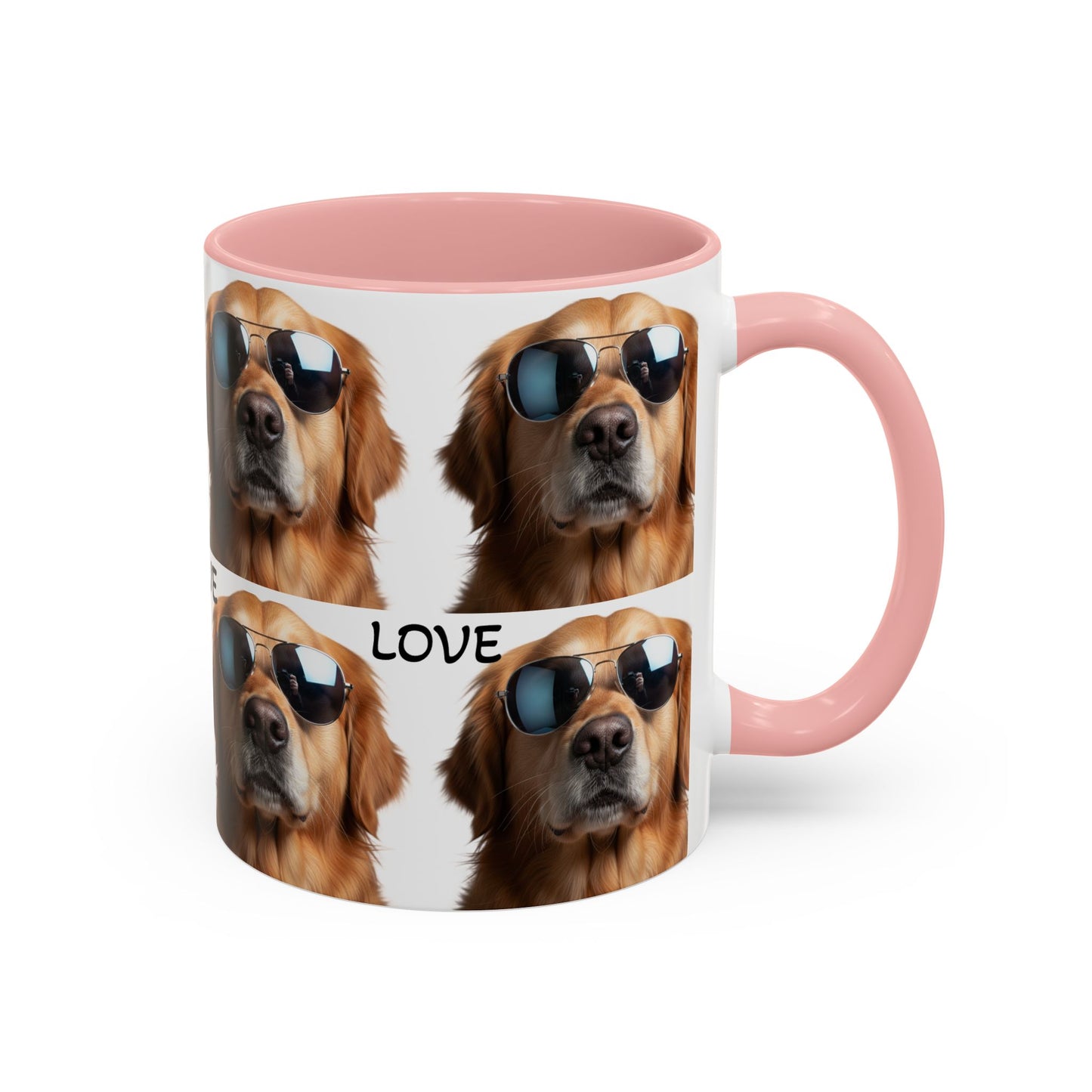 Cool golden retriever coffee mug, Love sunglasses dog accent mug, funny dog coffee mug, cool Sunglasses dog gift for dog lovers