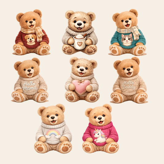 Cozy Bears Bundle PNG – Premium Teddy Bear Collection
